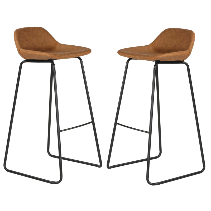 Tabouret de bar et de comptoir Maugansville, Tabouret de bar (siège d’une hauteur de 30 po), Brun selle