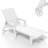 HDPE Outdoor Chaise Lounge – 5-Position Adjustable with Wheels & Cup Holder-179587568