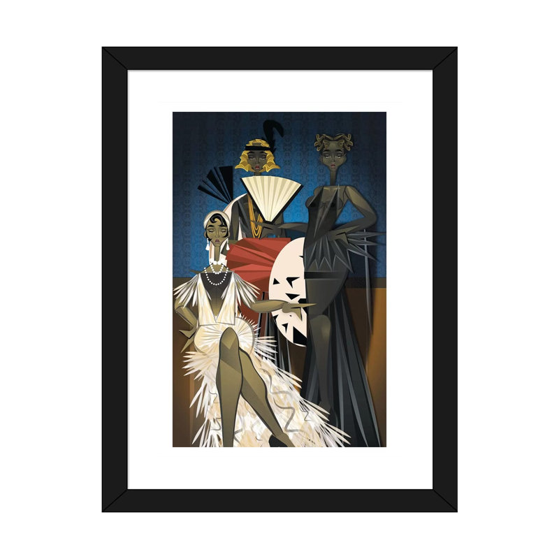 « Harlem nights » par Jaleelcampbell-impression, H 24 po x l 16 po x P 1 po, Papier encadré noir