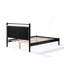 Structure de lit grand en bois avec tête de lit moelleuse-86458477