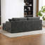 Sofa deux places extra large avec deux poufs, revêtement en chenille-135081827