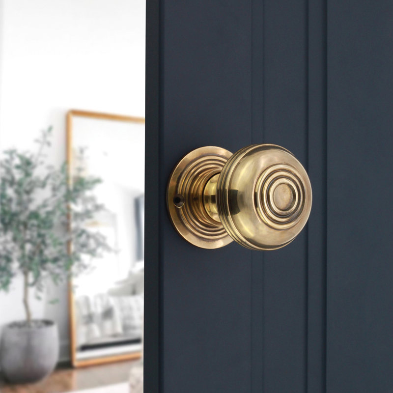Bloxwich Large 60mm Rim/Mortice Door Knob, Aged Brass