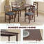 Ensemble de salle à manger 5 pièces en bois massif pour 4 personnes, table de cuisine de style campagnard avec chaises rembourrées pour petits espaces, salle à manger, coin repas
