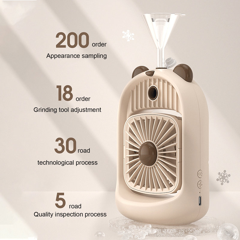 Kbndieu New Spray Hydration Mini Desktop Cooler Office Usb Humidification Spray High Wind Student Fan, Pink