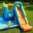 Multi-Function Castle Water Park Inflatable Bounce House With Educational Hopscotch Pool