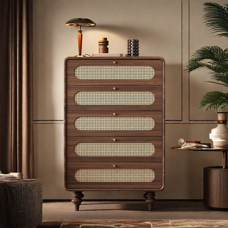 Commode d'appoint Mid-Century, Brun