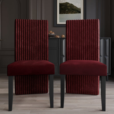 Black Wooden Dining Chair With Velvet Cover