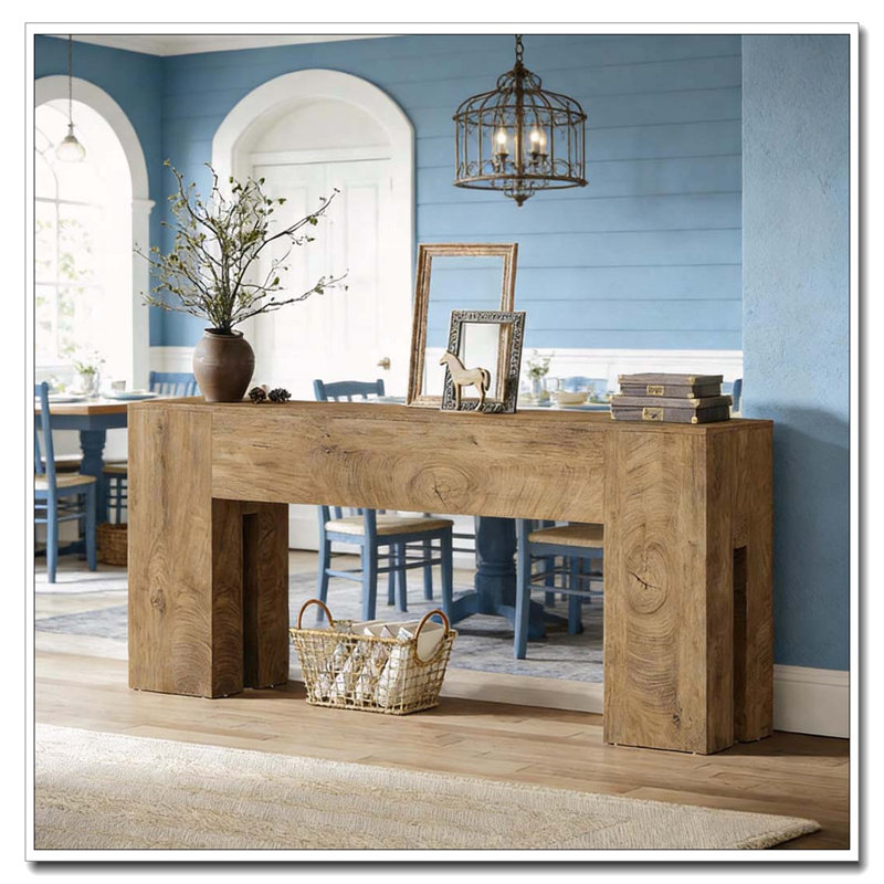 Console Table,Wooden Hallway Table, Black