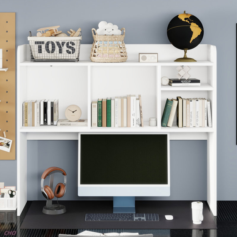 Desktop Bookshelf, High-Capacity Wood Desk Hutch Organizer With 5 Shelves For Computer Desk, Desktop Shelf Bookshelf Storage For  Office, College Dorm, Kids Room