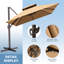 Parasol de patio extérieur en porte-à-faux décalé 10 pi x 13 pi sans base lestée Lowrie-1156890320