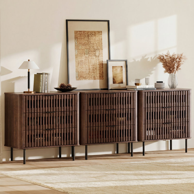 Buffet de cuisine avec rangement, 240 cm de large, couleur noyer, Noyer