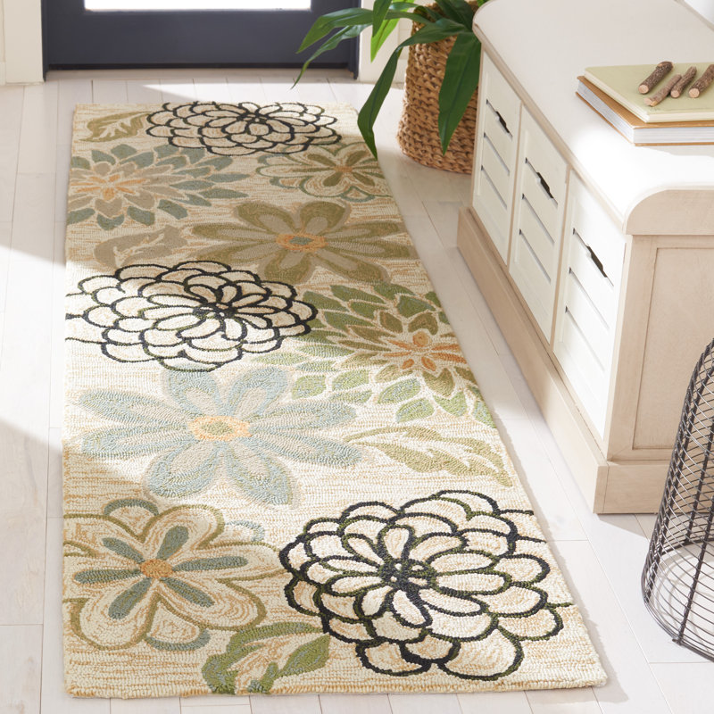 Aldford Hand Hooked Performance Floral Rug, Runner 2'3" x 8'