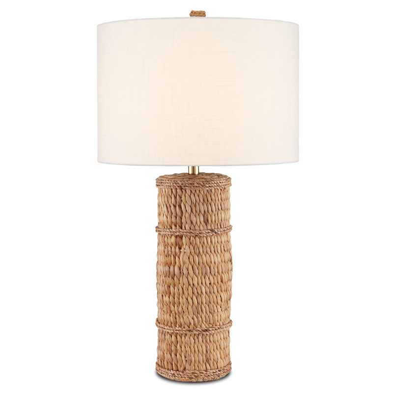 Azores Water Hyacinth Table Lamp, Natural, White
