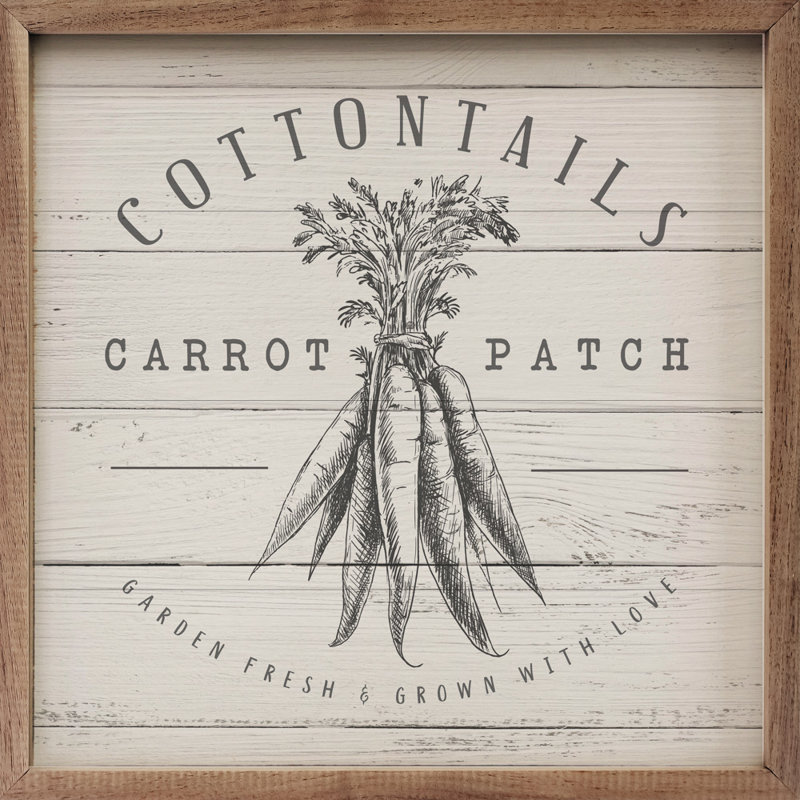 Cottontails Carrot Patch Whitewash, 4" H x 4" W x 1" D