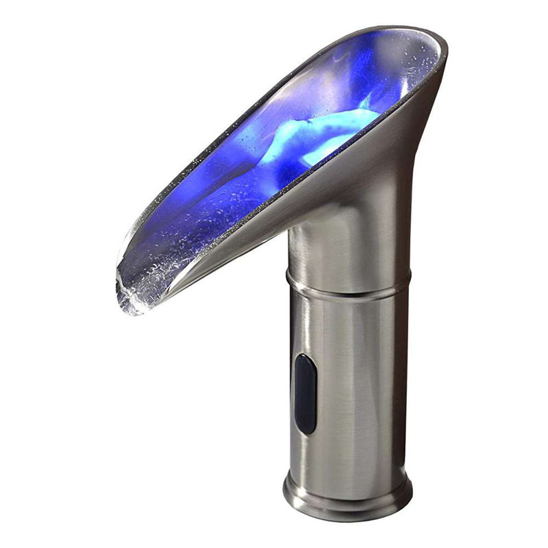 Robinet de salle de bain à DEL avec capteur de mouvement automatique BathSelect Ariana - finition nickel brossé