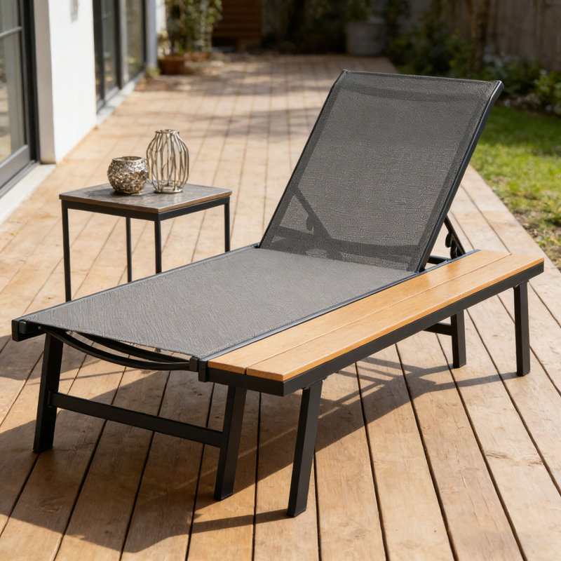 CHAISE WATERLOO CHAISE AVEC TABLE LATÉRALE EN BOIS FIXE