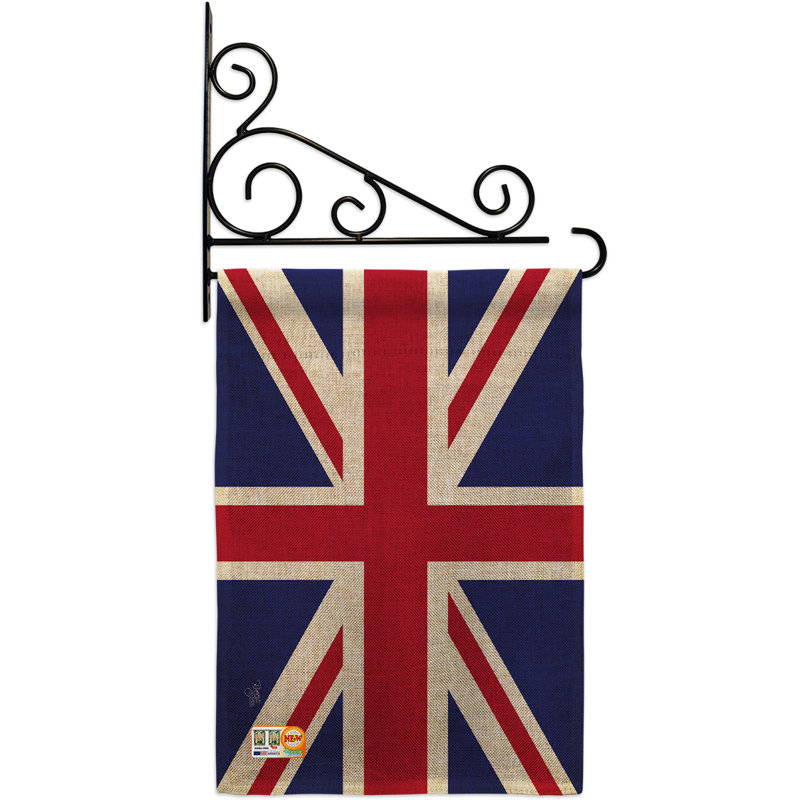En toile jute 2 côtés de l’ukraine, 19 po x l 13 po drapeau de jardin