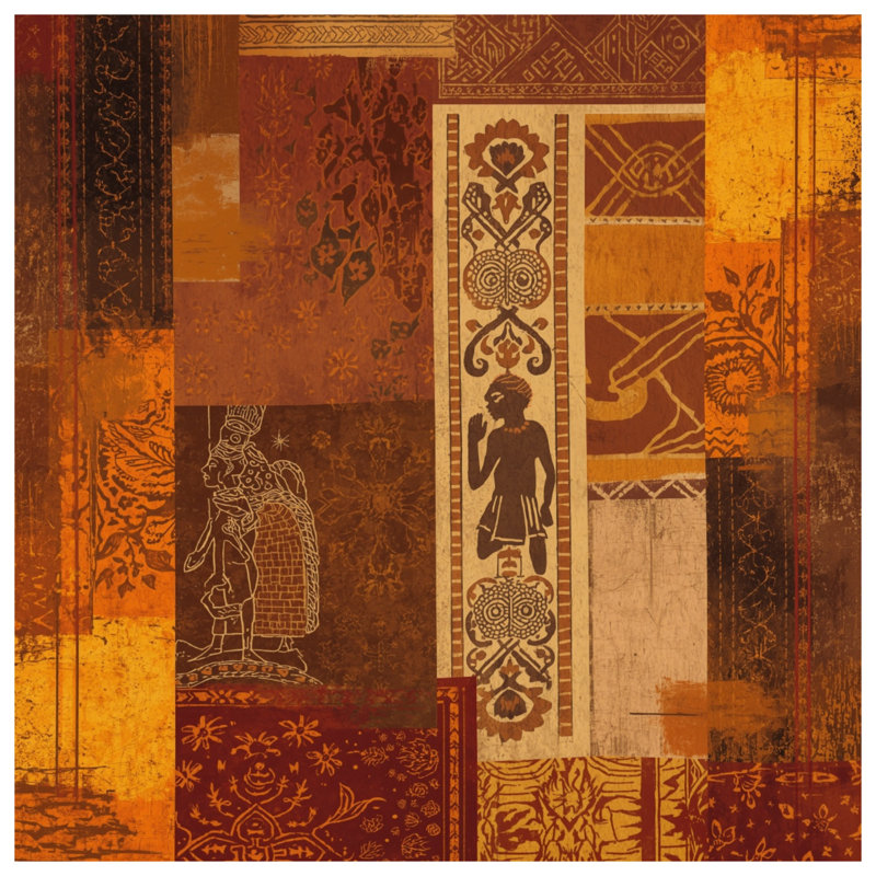 Rideaux et voilages patchwork Ethnique Patchwork, Blocage, 50 po x 92 po - 1 panneau