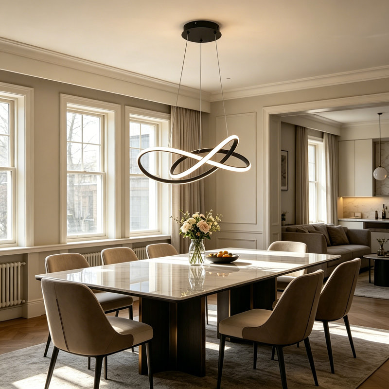 Jahzlynn 1 - Light Dimmable Unique Modern Linear LED Chandelier, Matte Black