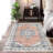 Vintage Washable Floral Distressed Area Rug for Living Room Soft Retro Bedroom Non Slip Low Pile Stain Resistant Carpet Indoor No Shedding Foldable Floor Mats Rug Decor Rugs-1586388061