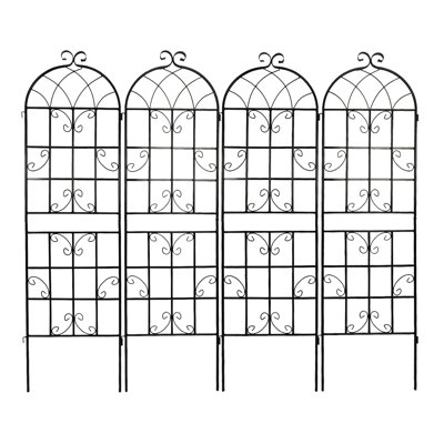 Ensemble de 4 treillis de jardin en métal 71 po x 19,7 po antirouille pour plantes grimpantes pour l'extérieur