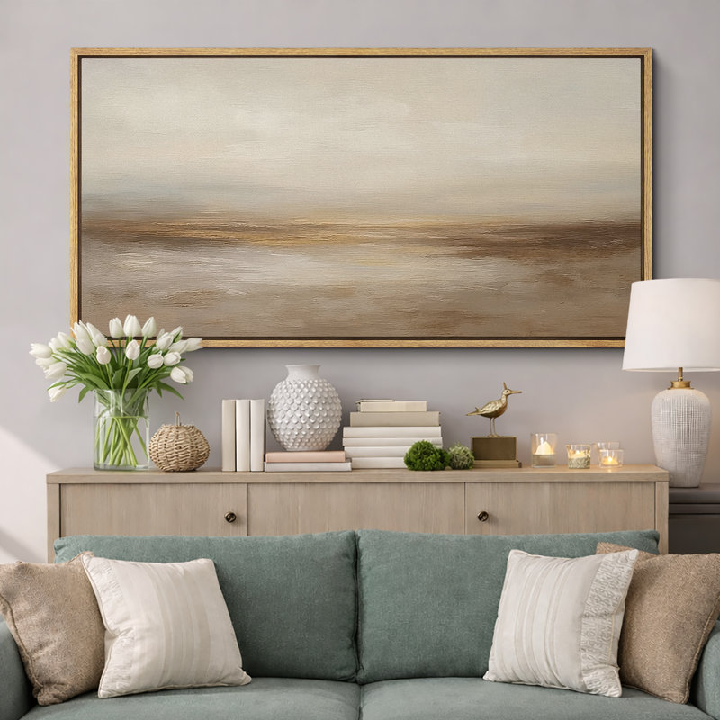 Grande impression sur toile encadrée, impression de paysage abstrait pour la décoration intérieure moderne, H 30 po x l 60 po