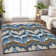 Premium Machine Washable Prisco Blue Rug