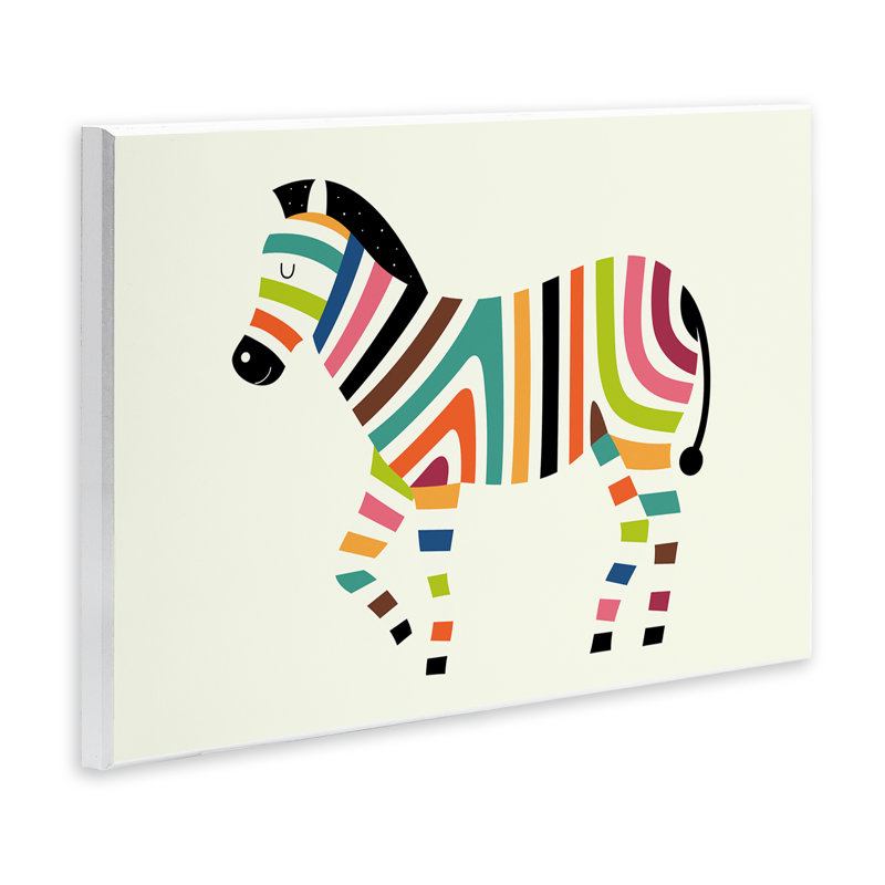 Art mural à rayures zébrées aux couleurs vives, design par Andy Westface, H 10 po x l 15 po