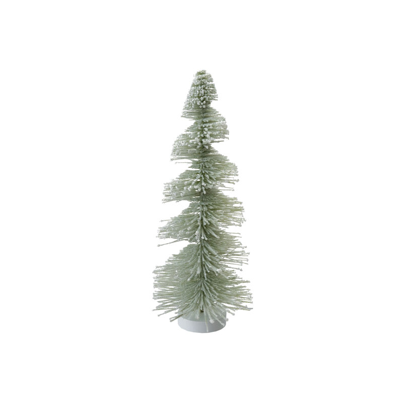 Plastic Bottle Brush Tree With Wood Base
