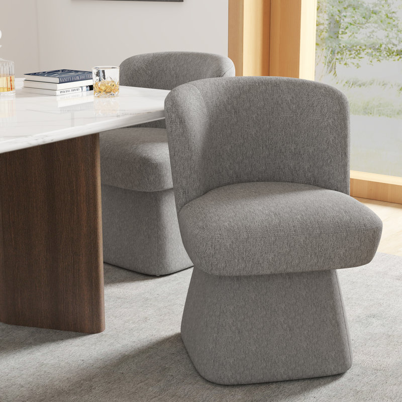  Upholstered Swivel Dining Chair, Gray