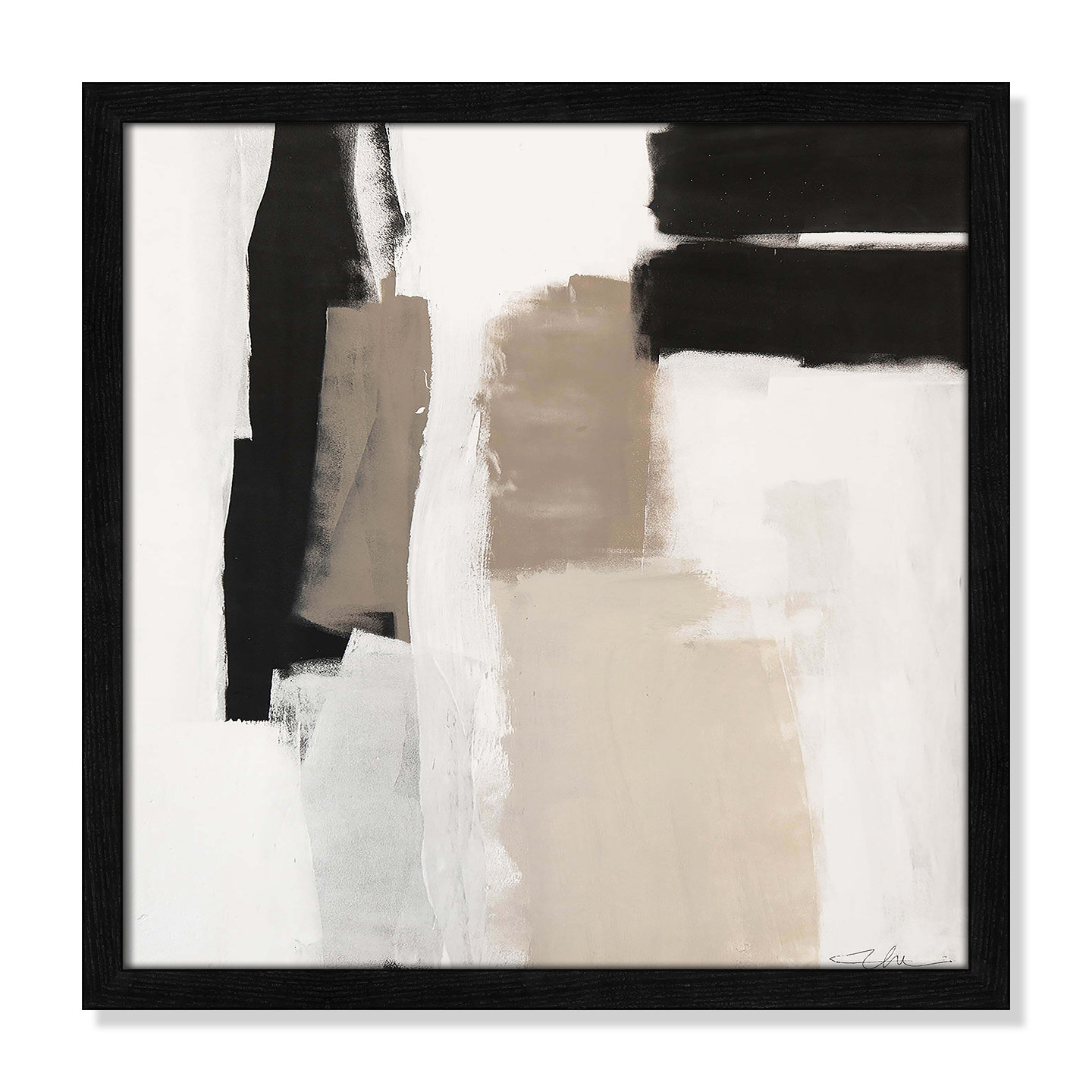 Earth Scapes II Print, 17" H x 17" W x 0.75" D, Black Slim Framed