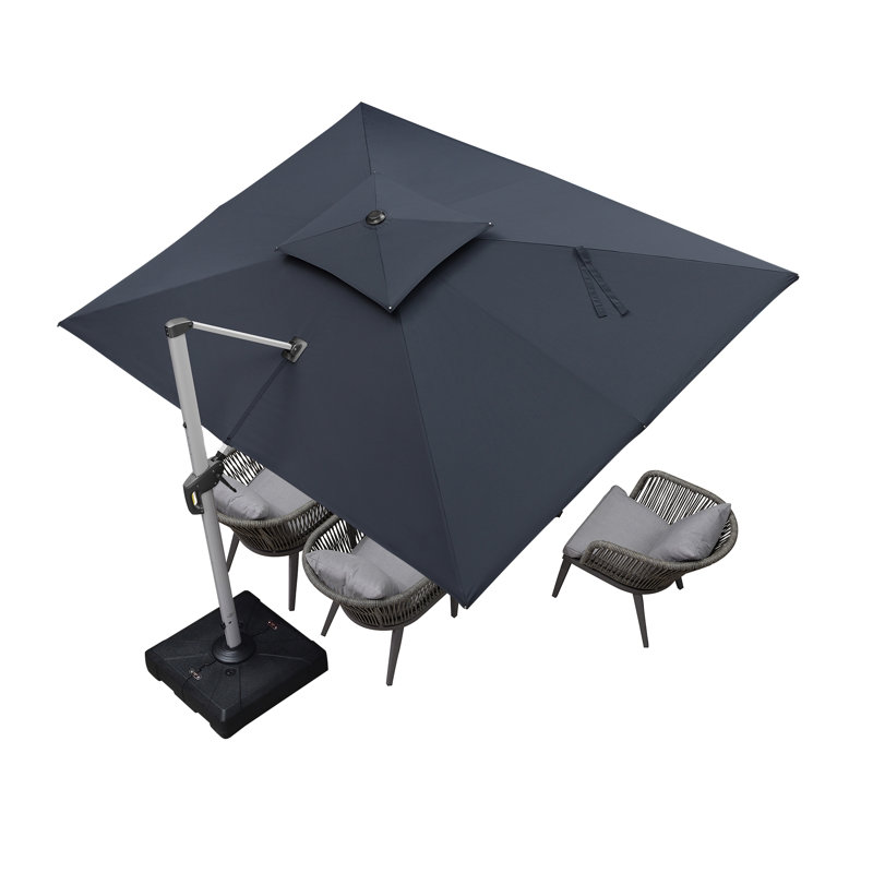 Ensemble de salle à manger d'extérieur rectangulaire pour 6 personnes L 62,29 po Laveyah, Gris