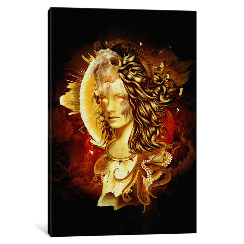 « mage », impression sur toile, H 12 po x l 8 po x P 0,75 po, Toile tendue, Pas de tapis