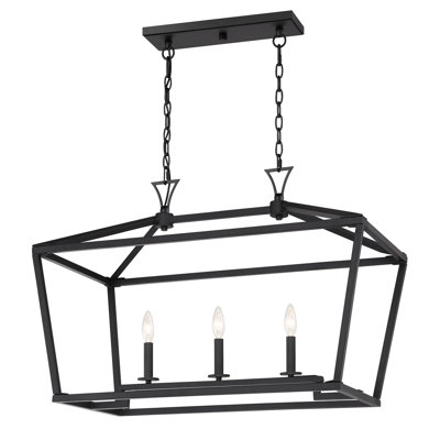 Luminaire suspendu linéaire à 3 lumières pour îlot de cuisine Hastings