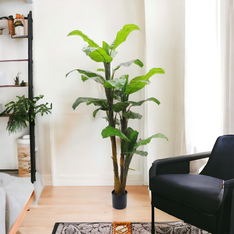 72'' Faux Banana Leaf Tree in Pot
