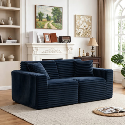 Canapé modulaire rembourré en flanelle de fourrure de lapin 2 pièces 2 pièces sans assemblage requis
