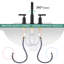 Robinet de salle de bain noir mat 8 po Très large avec poignées doubles et bonde escamotable - Laiton massif, pivotant sur 360 °, valve à disque en céramique goutte à goutte, bec de débit, 1,5 gallon par minute, facile à installer, laiton rouille et terni-121597158