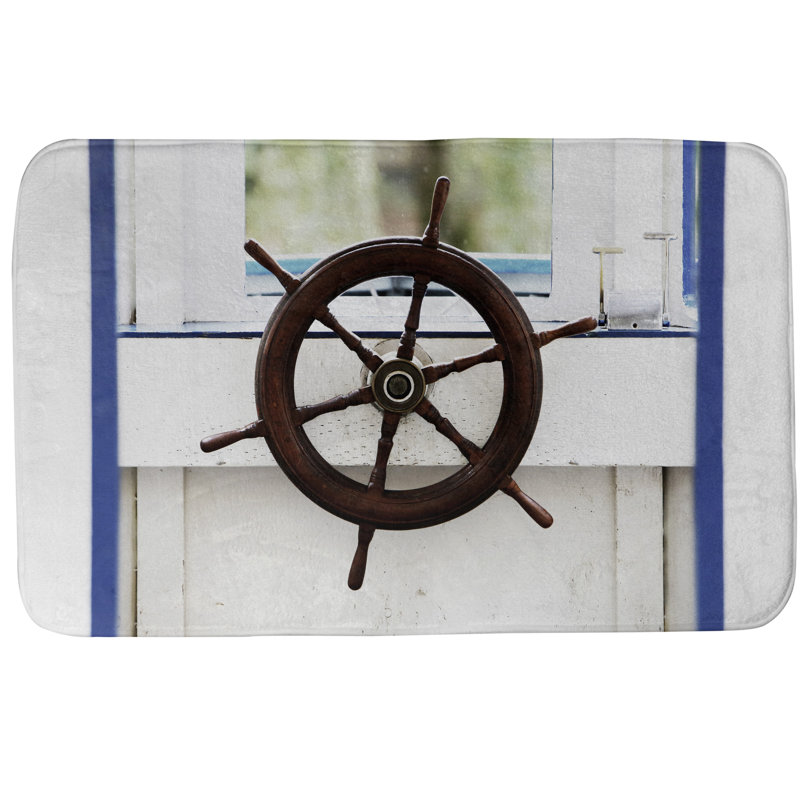 Tapis pour salle de bain bateau wheel Fawcett, l 17 po x L 24 po