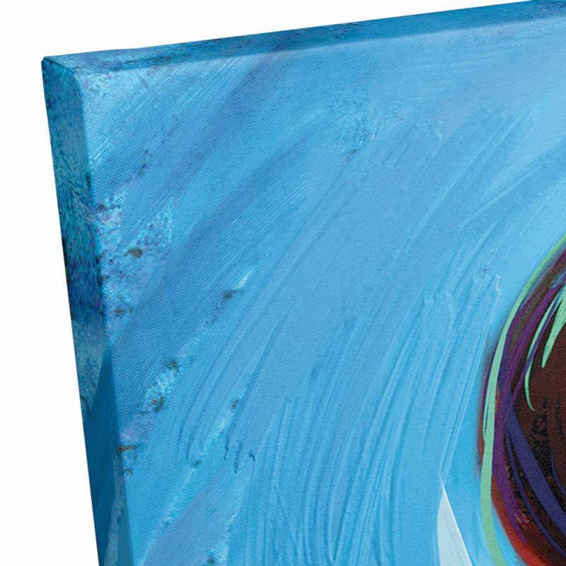 Art sur toile tendue peinte saxophoniste colorée Heile, H 30 po x l 30 po x P 1,25 po