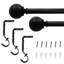 3/4" Sphere Telescoping Single Curtain Rod Set Matte Black-804440812
