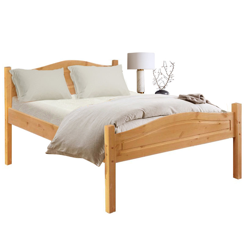 Aliyah Solid Wood Bed, European Single (90 x 200 cm), Stain Wax