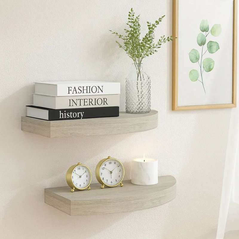 Ensemble de 2 tablettes murales Phoebs, Brun