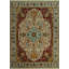 Tapis rouge / beige en laine noué à la main de conception unique 9 pi 1 po x 12 pi 1 po Jamik