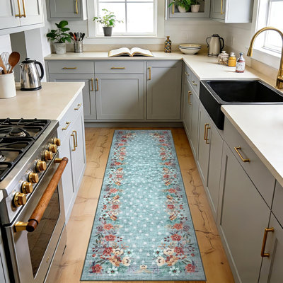 Tapis de couloir de cuisine vert avec tapis de couloir de cuisine