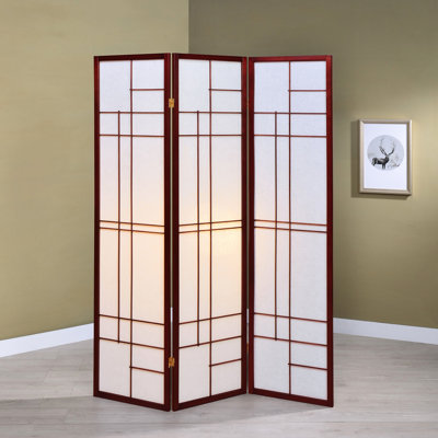 3 - Panel Folding Screen For Room Partition In Classic Colors, Fabric And Pine, 72.2 Inches High An Elegant Division Rubberwood Fabric, A Sophisticated Look