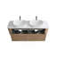 Meuble-lavabo Erba 60 pouces avec lavabo, armoire murale couleur miel avec porte-serviettes offert, double lavabo ovale en céramique à rayures, sans bonde ni robinet, préassemblé-746688435-746688437