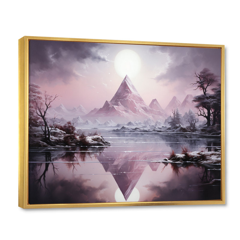 Pyramid Mystical Solitude - impression, H 30 po x l 40 po x P 1,5 po, Cadre flottant doré