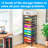 12-Tier Rolling File Cart With Sliding Trays - Wooden Top, Metal Mesh Storage For Office/Home