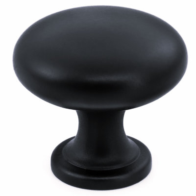 Classic Collection 1 3/16" Diameter Black Round Knob