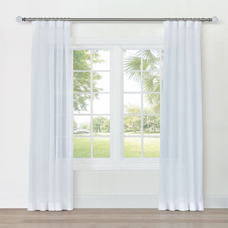 Sway Sheer Curtain, Ivory, 48" W x 84" L